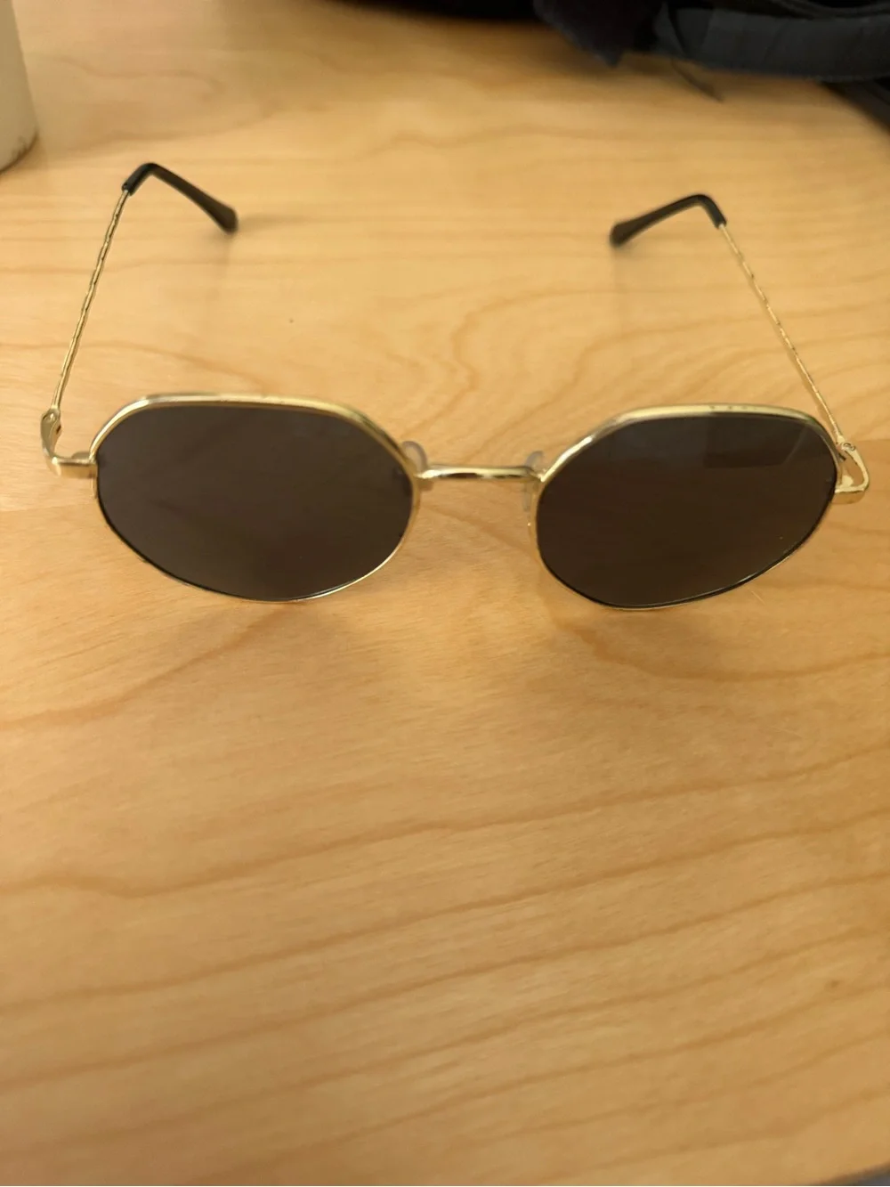 Gold Frame Dark Lens Round Sunglasses